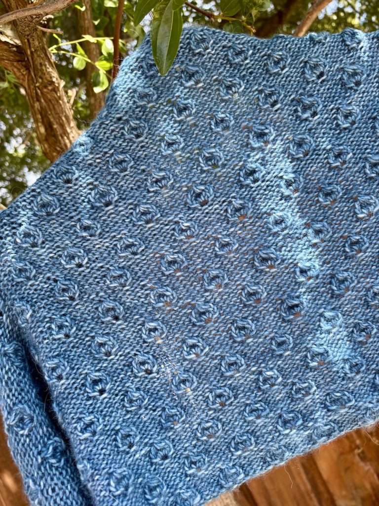 Rosebud handknit shawl 