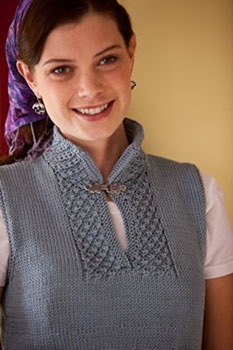 Handknit daisy stitch tunic from Interweave Knits Summer 2010