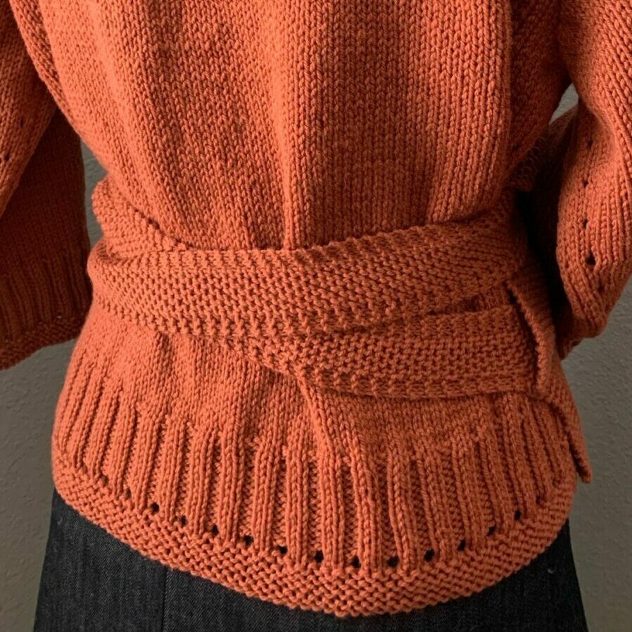 Cozy wrap sweater with oversized shawl collar