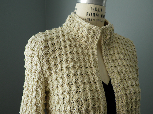 Handknit textured French-style jacket