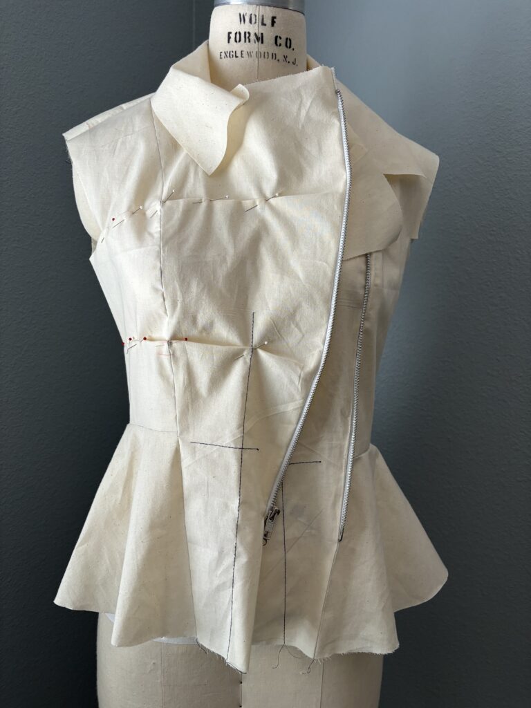 Toile or muslin for the Peplum Moto Jacket to check fit