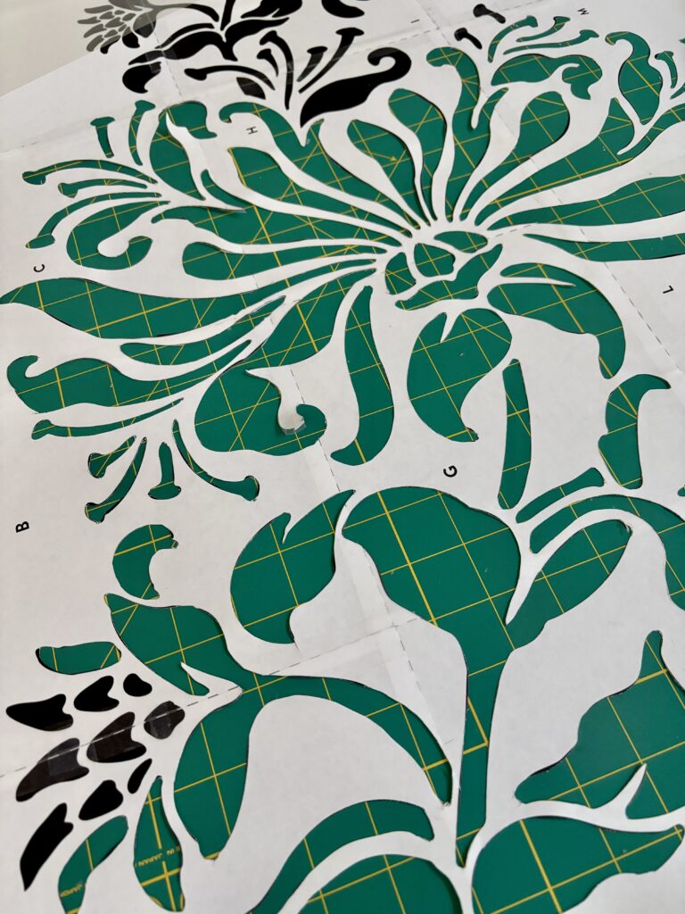 Cutting the reverse applique stencil