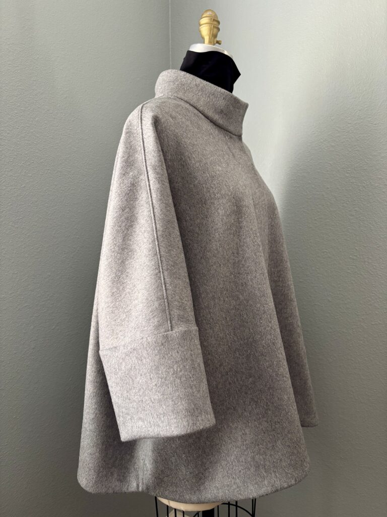 Jean Kaori coat-cape side view