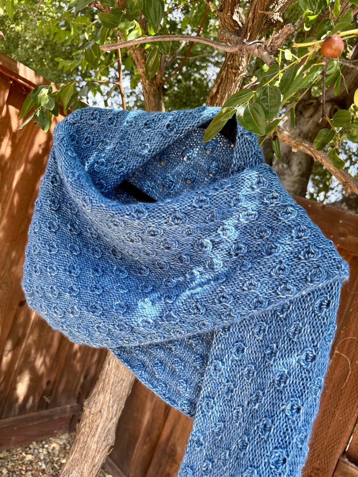 Alpaca and Rosebuds Star in my New Handknit Shawl